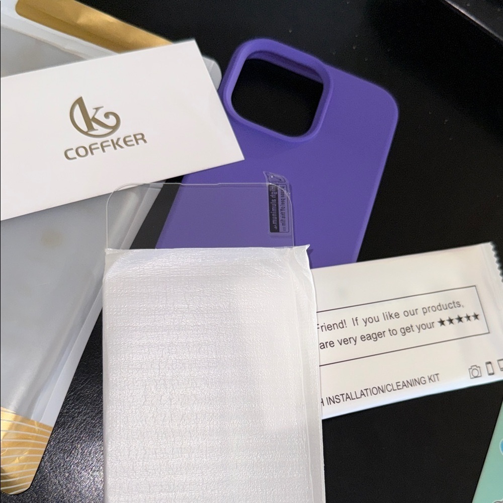 Coffker Purple Shockproof iPhone 14 Pro Max Case with Accessories - Picture 2 of 13
